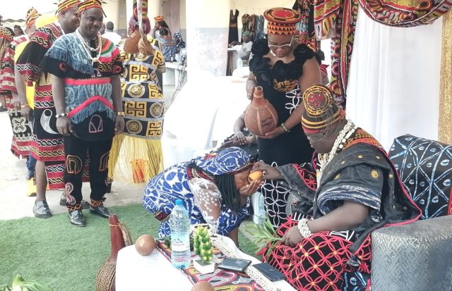 A blessing ceremony with the Fon of Weh.